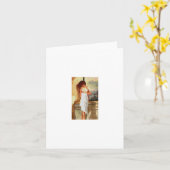 Bathの後のメッセージカードの女の子 カード (黄色い花)