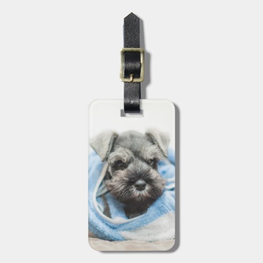 Bathの後の子犬 ラゲッジタグ (正面縦)