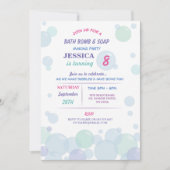 Bathの爆弾の石鹸作成泡誕生会の招待 招待状 (正面)