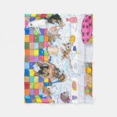 Bathの犬121のおもしろいなチワワ フリースブランケット (正面)