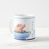 Bathを取っているブタ マグカップ (正面左)