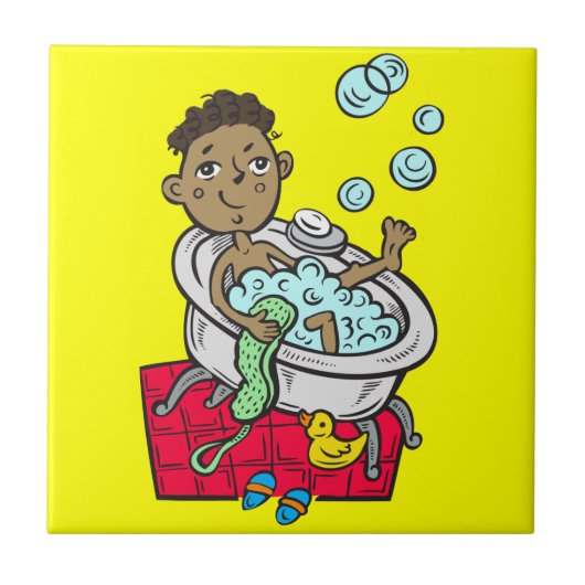 Bathを取っている男の子 タイル (正面)