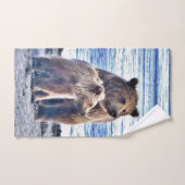 Bathタオルは灰色グマおよび幼いこどもと置きました バスタオルセット (ハンドタオル)