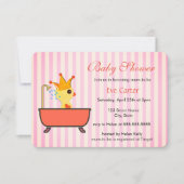 Bath |のベビーシャワーの子ガモ 招待状 (正面)