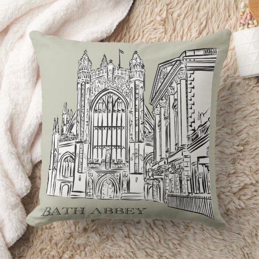 Bath Abbey, Bath, England クッション (ブランケット)