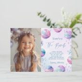 Bath Bombの誕生日パーティーの写真サンキューカード 招待状 (スタンド正面)