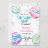 Bath bomb birthday party invitation 招待状 (正面)