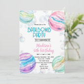 Bath bomb birthday party invitation 招待状 (スタンド正面)