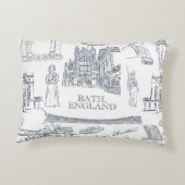 Bath, England Toileスタイルパターン， Jane Austen アクセントクッション (裏面)