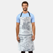 Bath, England Toileスタイルパターン， Jane Austen エプロン (着用した状態)