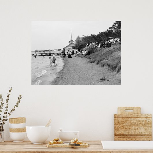 Bath House, Bois Blanc Island, MI 1903 ポスター (キッチン)