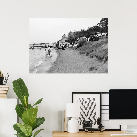 Bath House, Bois Blanc Island, MI 1903 ポスター (ホームオフィス)