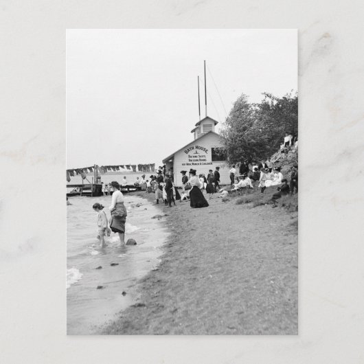 Bath House, Bois Blanc Island, MI 1903 ポストカード (正面)
