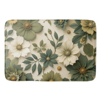 Bath Mats & Rugs green flowers pattern  バスマット