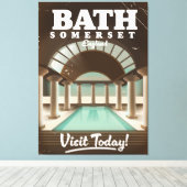 Bath Somerset England旅行ポスター キャンバスプリント (インサイチュ (ウッドフロア))