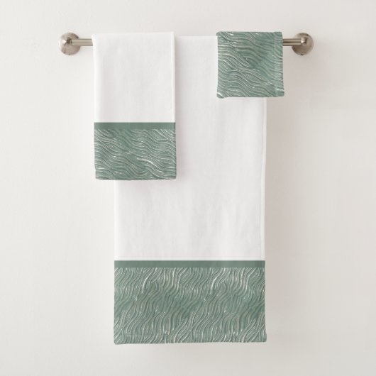 Bath Towel set Green water print バスタオルセット (インサイチュ)