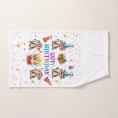 Bath Towel Sets, Happy Birthday Monkey Cupcake バスタオルセット (ハンドタオル)