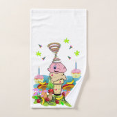 Bath Towel Sets, Twin Happy Birthday Cupcake バスタオルセット (ハンドタオル)