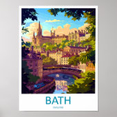 Bath Travel Print Wall Art Bath Wall Hanging Home ポスター (正面)