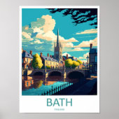 Bath Travel Print Wall Art Bath Wall Hanging Home ポスター (正面)