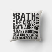 Bath, UK Landmarksタイポグラフィ- England Word Art クッション (裏面)