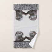 Bath Wild Animals Weasels  -  Baby Otters Towels バスタオルセット (ハンドタオル)