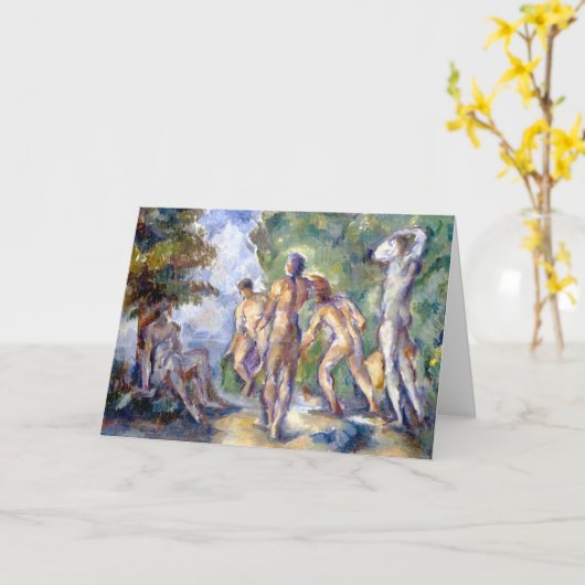 Bathers Fine Art Greetings Card カード (黄色い花)