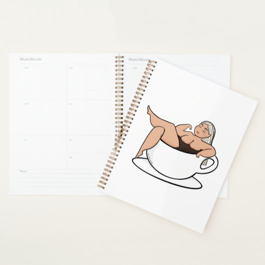 Bathing in coffee - Cute and curvy Planner プランナー手帳 (ディスプレー)