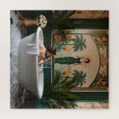 Bathing Woman in Art Deco Bathroom ジグソーパズル (横)