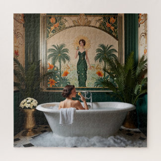 Bathing Woman in Art Deco Bathroom ジグソーパズル