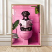 Bathroom Black Labrador Print Funny Posters Dog on ポスター