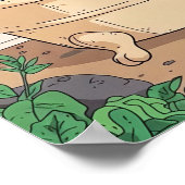 Bathroom Cat in Bathtub Wall Art, Funny Poster ポスター (角)