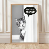Bathroom Cat Poster, Are you Pooping Poster, Funny ポスター