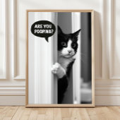 Bathroom Cat Poster, Are you Pooping Poster Funny ポスター