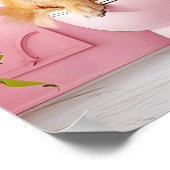 Bathroom Golden Retriever on Toilet Print, Dog on  ポスター (角)