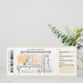 Bathroom Makeover Gift Certificate 招待状 (スタンド正面)