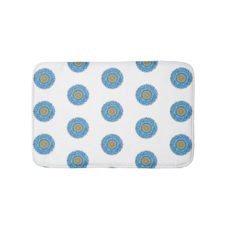 Bathroom mat with hand- drawn mandala design バスマット