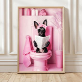 Bathroom Mini Pinscher Print Funny Poster Funny Ba ポスター