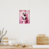 Bathroom Mini Pinscher Print Funny Poster Funny Ba ポスター (キッチン)