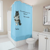 Bathroom Privacy With Cat Shower Curtain シャワーカーテン (インサイチュ)