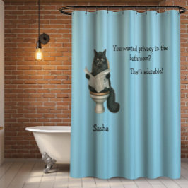 Bathroom Privacy With Cat Shower Curtain シャワーカーテン