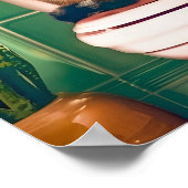 Bathroom Tabby Cat Art Print, Kitten Poster, Cute ポスター (角)