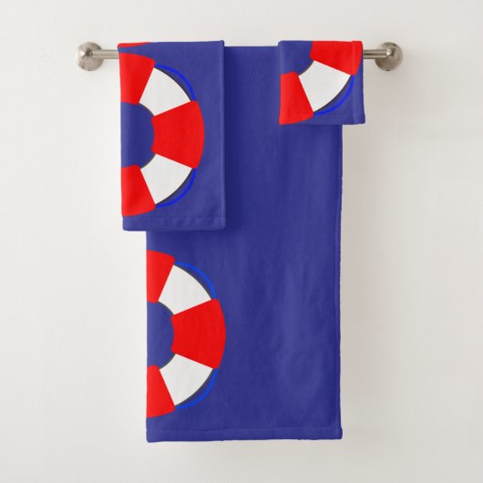 Bathroom Towel Set with Nautical Design バスタオルセット (インサイチュ)
