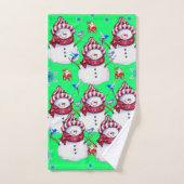 Bathroom Towel Sets Christmas Snowman Santa  バスタオルセット (ハンドタオル)