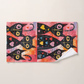 Bathroom Towel Sets Valentine's Day Cat Red Heart バスタオルセット (ハンドタオル)