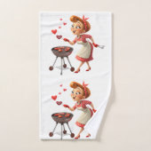 Bathroom Towel Sets Valentine's Day Cooking Hearts バスタオルセット (ハンドタオル)