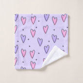 Bathroom Towel Sets Valentine's Day Pink Purple バスタオルセット (ウォッシュタオル)