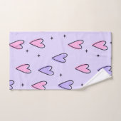 Bathroom Towel Sets Valentine's Day Pink Purple バスタオルセット (ハンドタオル)