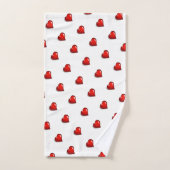 Bathroom Towel Sets Valentine's Day Red Hearts  バスタオルセット (ハンドタオル)