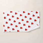 Bathroom Towel Sets Valentine's Day Red Hearts  バスタオルセット (ハンドタオル)